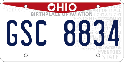 OH license plate GSC8834