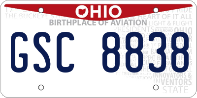 OH license plate GSC8838