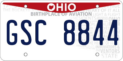 OH license plate GSC8844