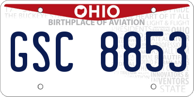 OH license plate GSC8853