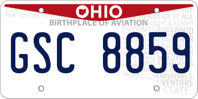 OH license plate GSC8859