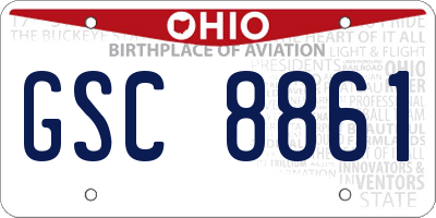 OH license plate GSC8861