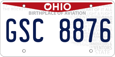 OH license plate GSC8876