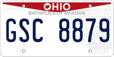 OH license plate GSC8879