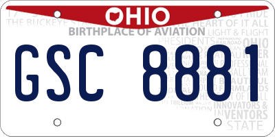 OH license plate GSC8881
