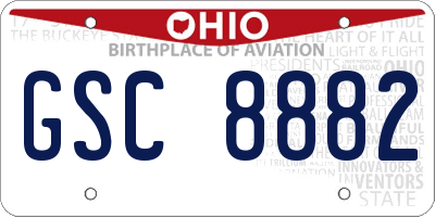 OH license plate GSC8882