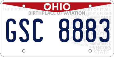 OH license plate GSC8883