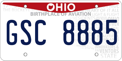 OH license plate GSC8885