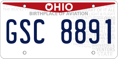 OH license plate GSC8891