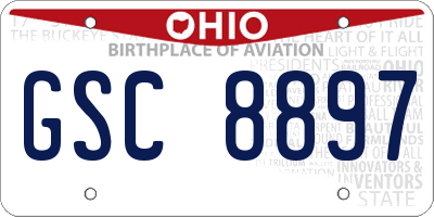 OH license plate GSC8897