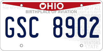 OH license plate GSC8902