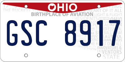 OH license plate GSC8917