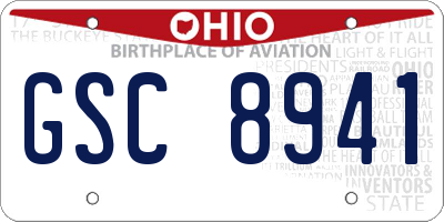 OH license plate GSC8941