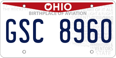 OH license plate GSC8960