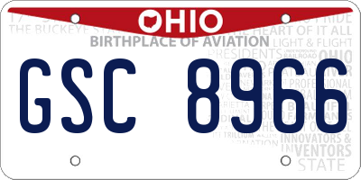 OH license plate GSC8966