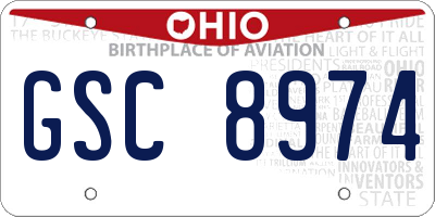 OH license plate GSC8974