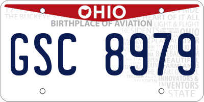 OH license plate GSC8979