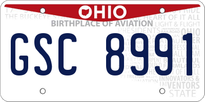 OH license plate GSC8991