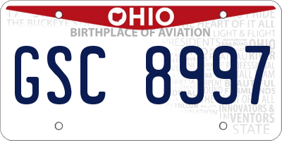 OH license plate GSC8997