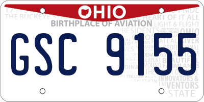 OH license plate GSC9155