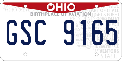 OH license plate GSC9165