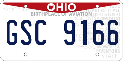 OH license plate GSC9166