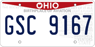 OH license plate GSC9167