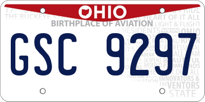 OH license plate GSC9297