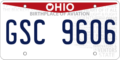 OH license plate GSC9606