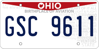 OH license plate GSC9611