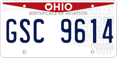 OH license plate GSC9614