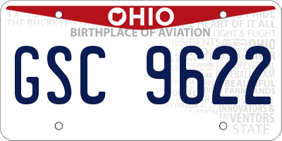 OH license plate GSC9622