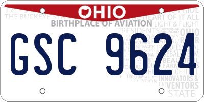 OH license plate GSC9624