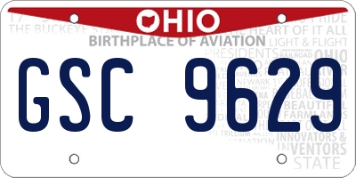 OH license plate GSC9629