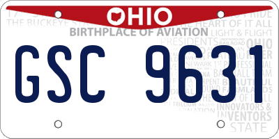 OH license plate GSC9631