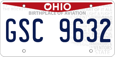 OH license plate GSC9632