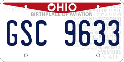 OH license plate GSC9633