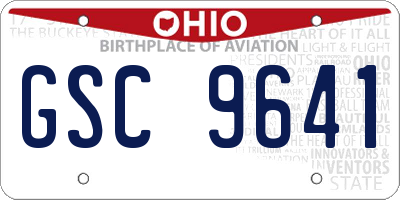 OH license plate GSC9641