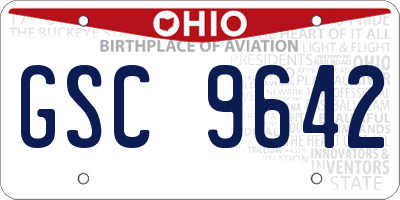 OH license plate GSC9642