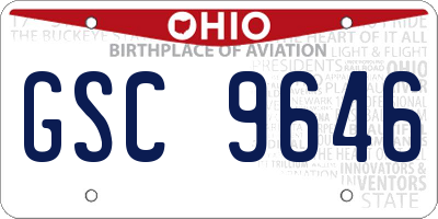 OH license plate GSC9646