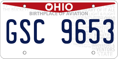 OH license plate GSC9653