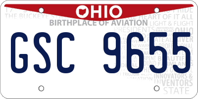 OH license plate GSC9655