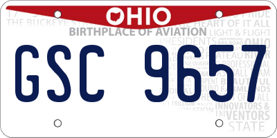 OH license plate GSC9657