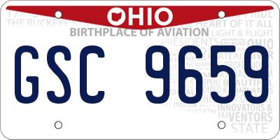 OH license plate GSC9659