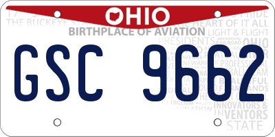 OH license plate GSC9662