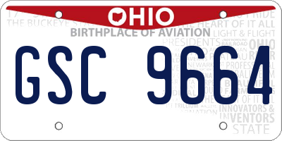 OH license plate GSC9664