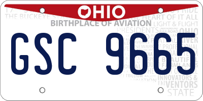 OH license plate GSC9665