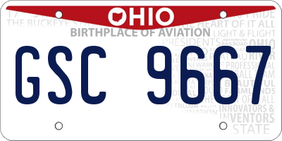 OH license plate GSC9667