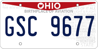 OH license plate GSC9677