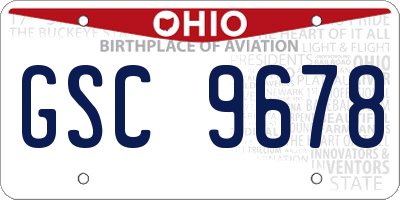 OH license plate GSC9678